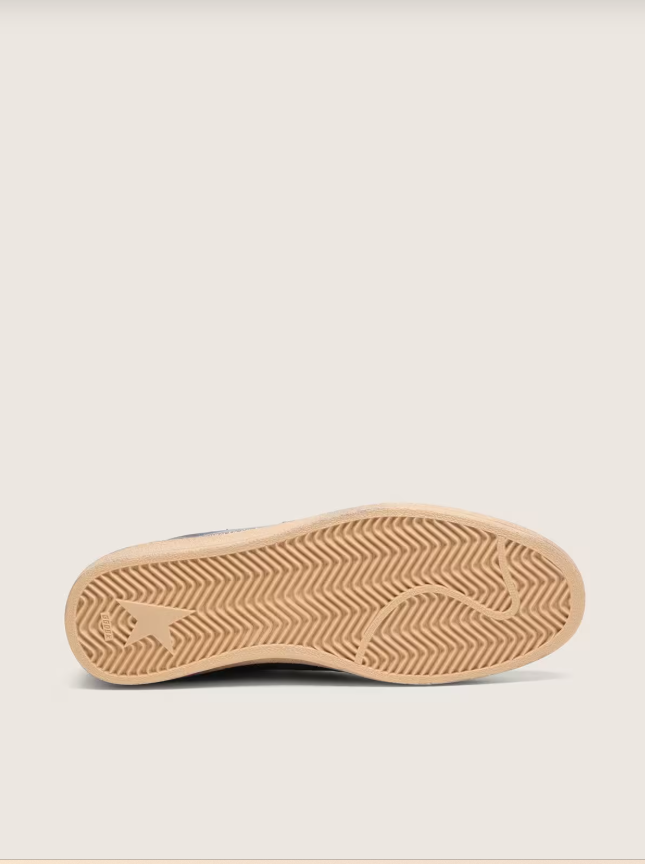 Golden Goose Ball Star LTD in dark blue leather with beige suede star