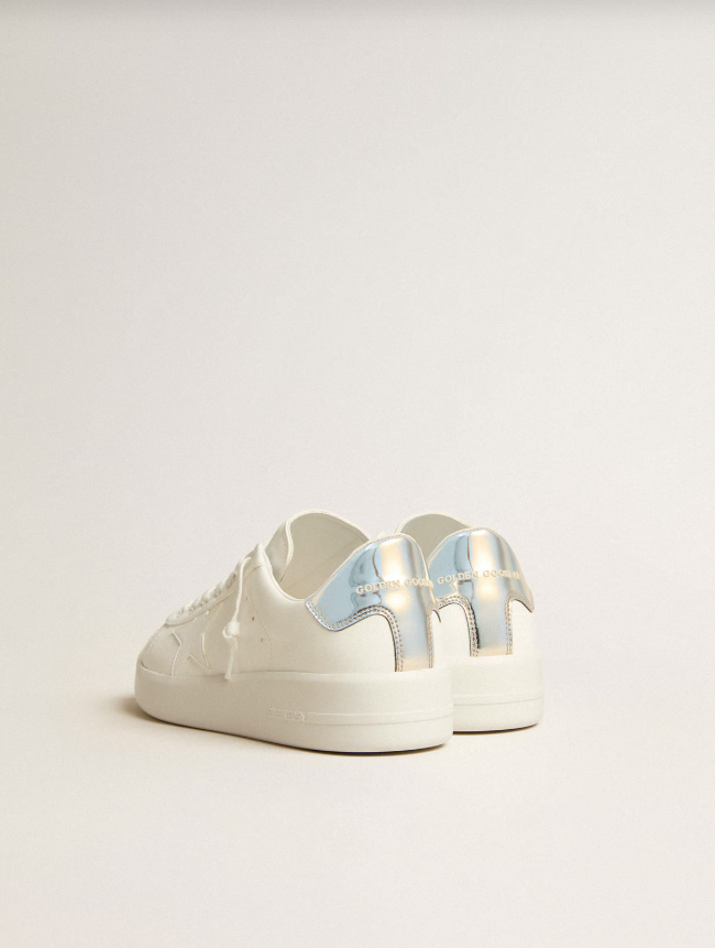 Golden Goose bio-based Purestar with white star and mirror-effect heel tab