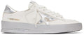(Pre Order)GOLDEN GOOSE White & Silver Stardan Sneakers
