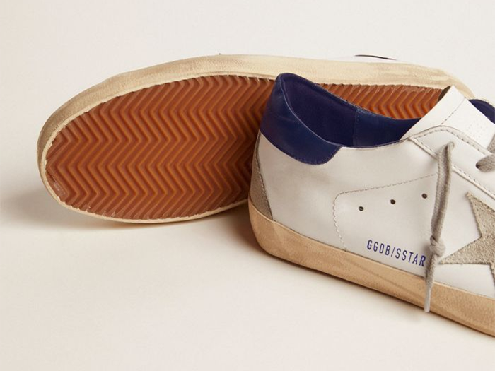 GOLDEN GOOSE Super-Star sneakers with suede star and blue heel tab