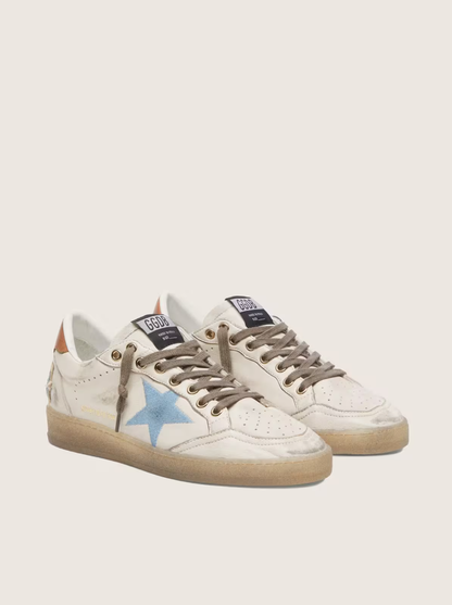 Ball Star LTD in white leather with light blue embroidered star