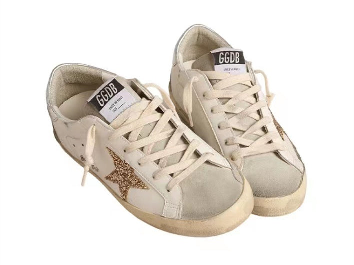 GOLDEN GOOSE Super-Star sneakers in beige with golden star