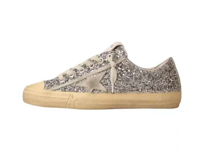 GOLDEN GOOSE V-Star In Silver