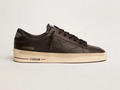 GOLDEN GOOSE Stardan sneakers in total black leather with vintage finish
