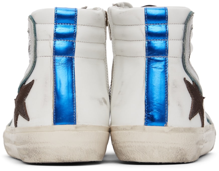 (Pre Order)GOLDEN GOOSE White Leather & Suede Slide Classic High-Top Sneakers