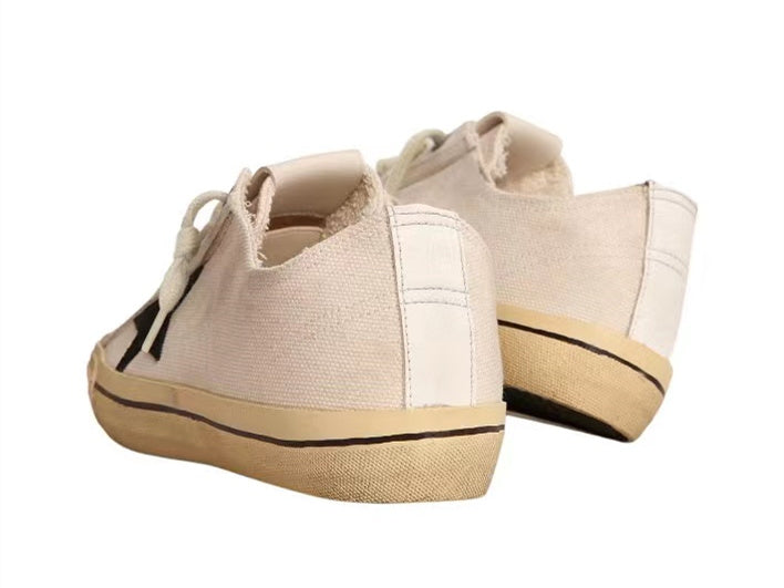 GOLDEN GOOSE V-Star Canvas In White