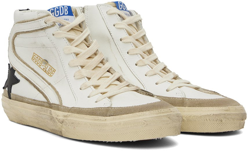 GOLDEN GOOSE White Slide High-Top Sneakers