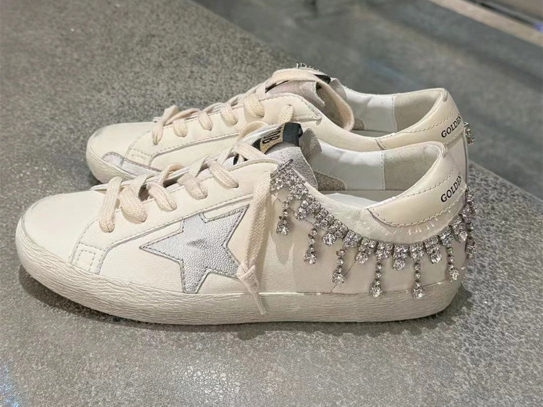 (Pre Order)GOLDEN GOOSE Super-Star sneakers in beige with silver star