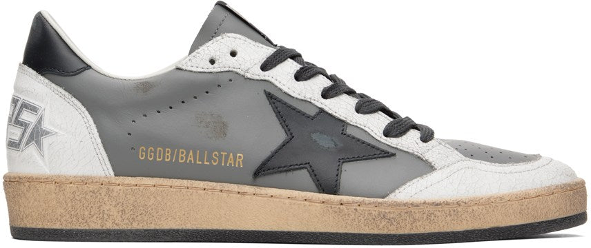 (Pre Order)GOLDEN GOOSE Gray & White Ball Star Sneakers
