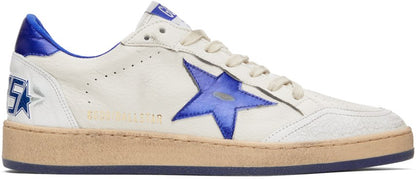 GOLDEN GOOSE White & Blue Ball Star Sneakers