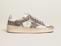 GOLDEN GOOSE Stardan sneakers in white leather and silver glitter