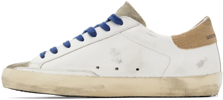 (Pre Order)GOLDEN GOOSE White & Taupe Super-Star Classic Sneakers