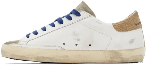 (Pre Order)GOLDEN GOOSE White & Taupe Super-Star Classic Sneakers