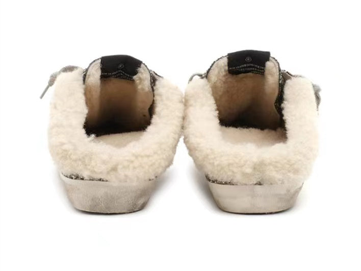GOLDEN GOOSE Super-Star sabot black gold