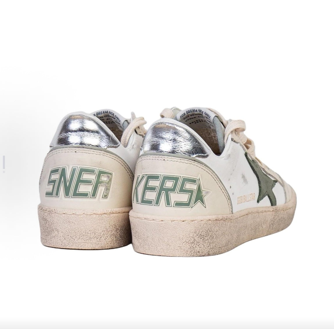 Golden Goose Ball Star Calfskin Round Toe Lace-Up Low-Top Sneakers for Women (White)