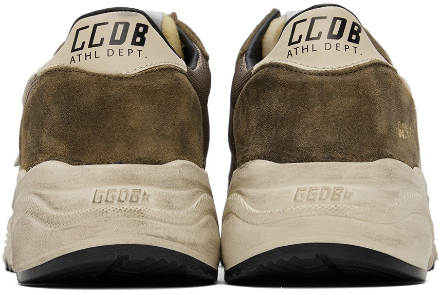 (Pre Order)GOLDEN GOOSE Khaki & Beige Running Sole Low-Top Sneakers