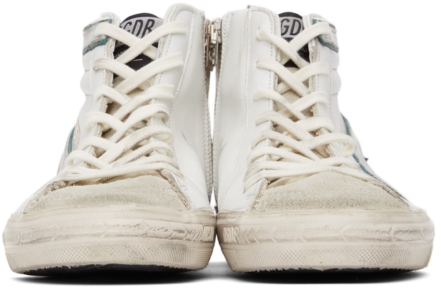 (Pre Order)GOLDEN GOOSE White Leather & Suede Slide Classic High-Top Sneakers
