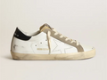 GOLDEN GOOSE Super-Star sneakers with perforated star and glossy midnight-blue leather heel tab