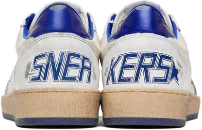 GOLDEN GOOSE White & Blue Ball Star Sneakers