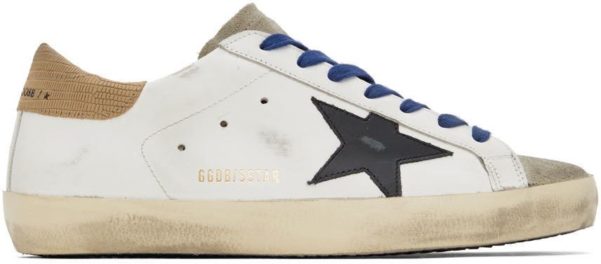 (Pre Order)GOLDEN GOOSE White & Taupe Super-Star Classic Sneakers