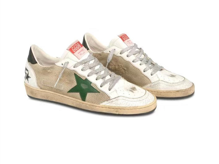 GOLDEN GOOSE Ball Star sneakers in leather and mesh with black heel tab