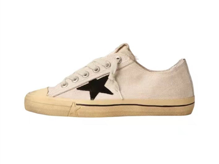 GOLDEN GOOSE V-Star Canvas In White
