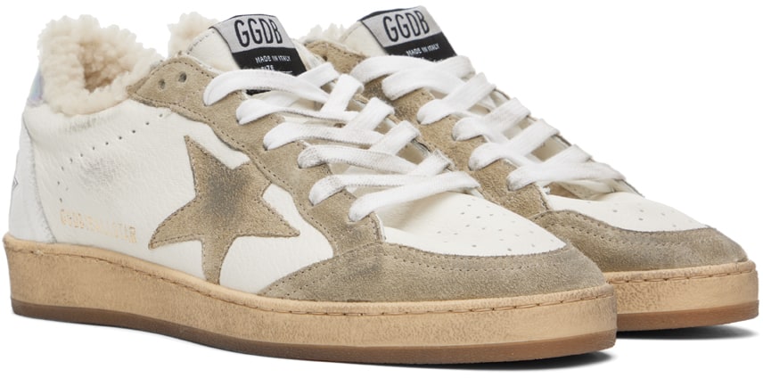 (Pre Order)GOLDEN GOOSE White & Taupe Ball Star Sneakers