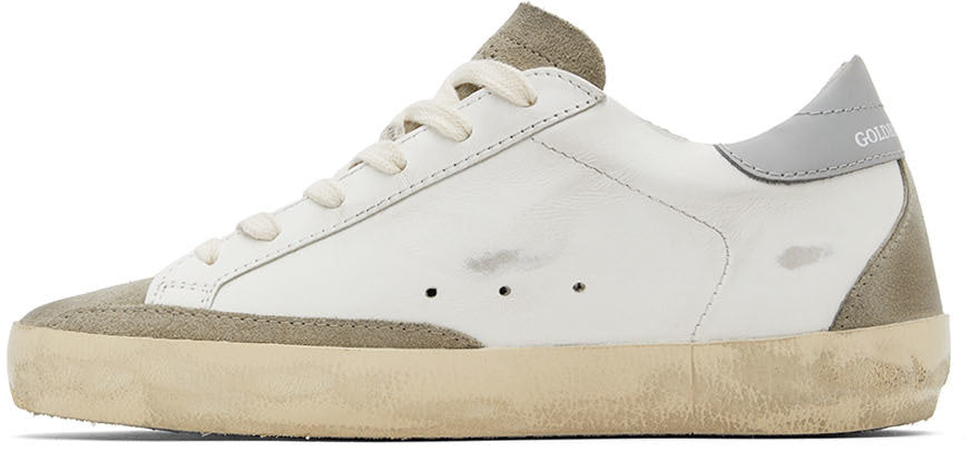 (Pre Order)GOLDEN GOOSE White & Gray Super-Star Classic Low-Top Sneakers