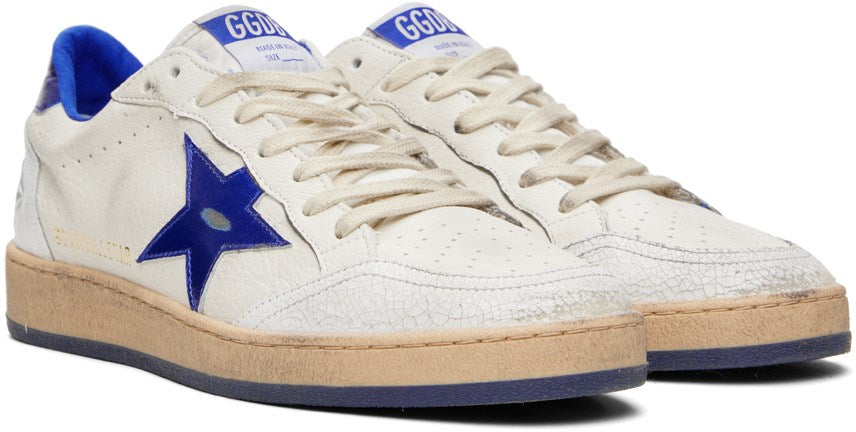 (Pre Order)GOLDEN GOOSE White & Blue Ball Star Sneakers
