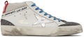 GOLDEN GOOSE White & Gray Mid Star Double Quarter Sneakers