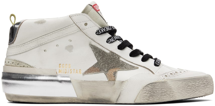 GOLDEN GOOSE White Mid Star Classic Sneakers
