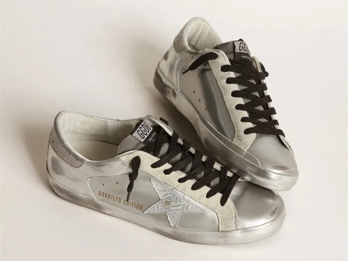GOLDEN GOOSE Super-Star sneakers with star and silver heel tab