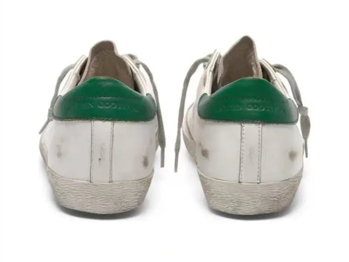 GOLDEN GOOSE Super-Star sneakers white green tail