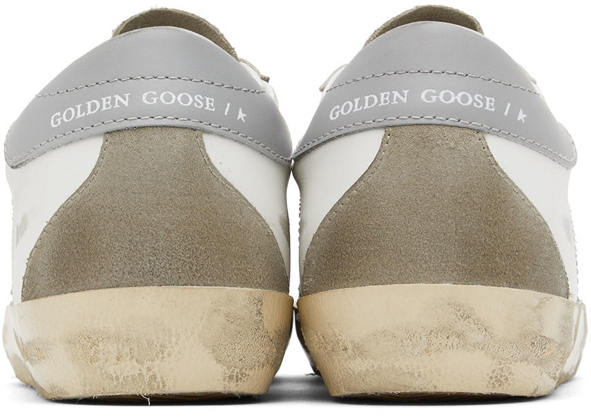 (Pre Order)GOLDEN GOOSE White & Gray Super-Star Classic Low-Top Sneakers