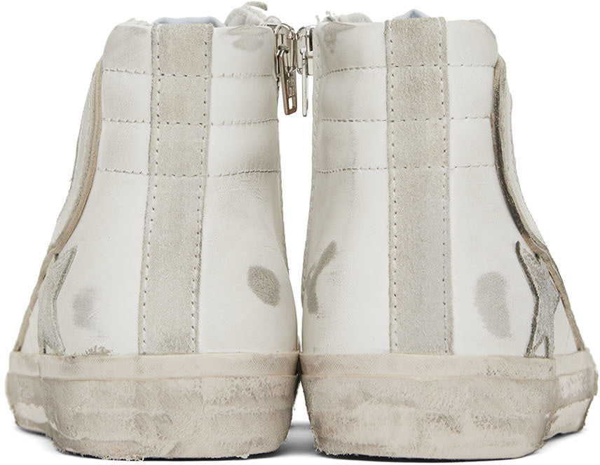 GOLDEN GOOSE White & Gray Slide Classic High-Top Sneakers