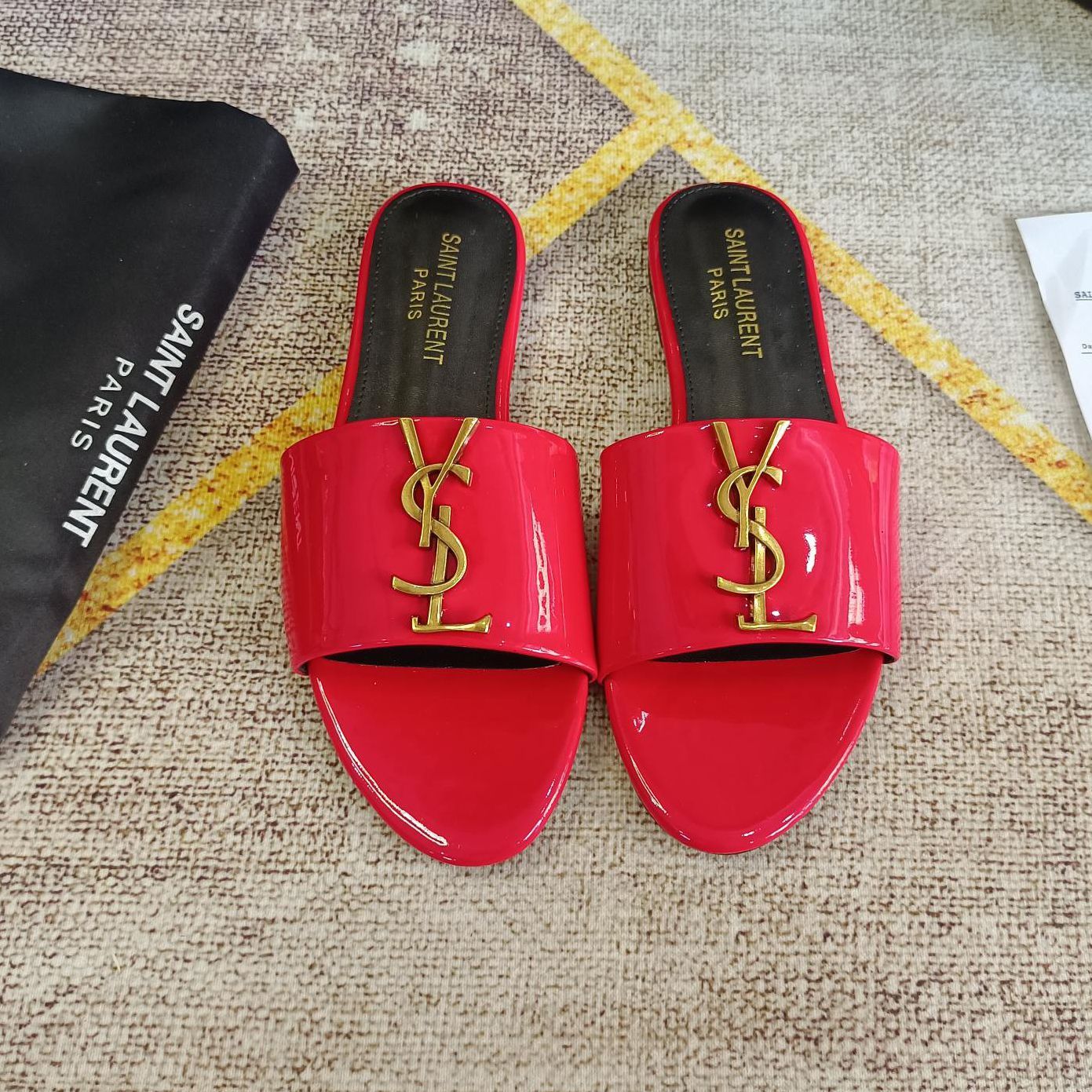 Classic Gold Signature Flat Slippers