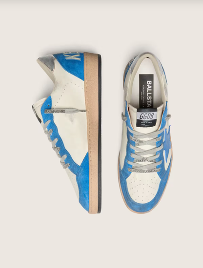 Golden goose Ball Star LTD in white leather with light blue leather star