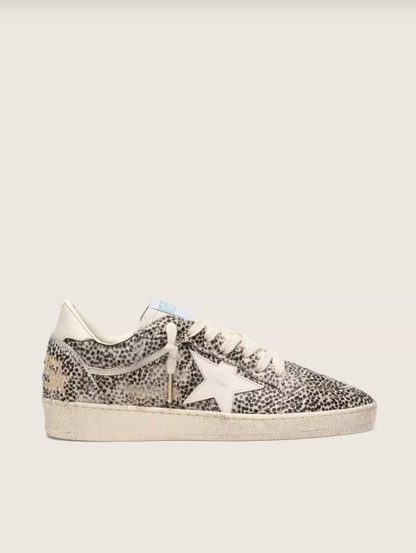 Golden Goose Ball Star LTD in leopard pony skin with cream leather star