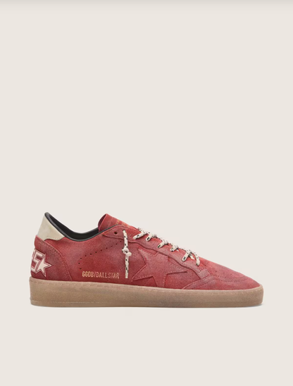 Golden Goose Ball Star in rust-red suede with tone-on-tone star