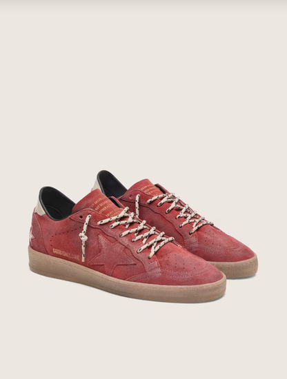 Golden Goose Ball Star in rust-red suede with tone-on-tone star