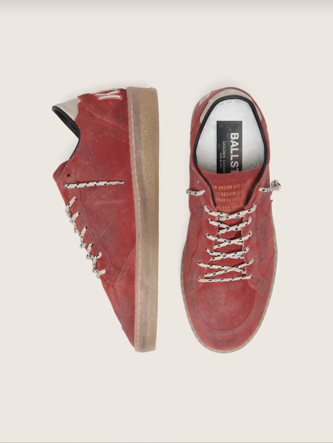 Golden Goose Ball Star in rust-red suede with tone-on-tone star