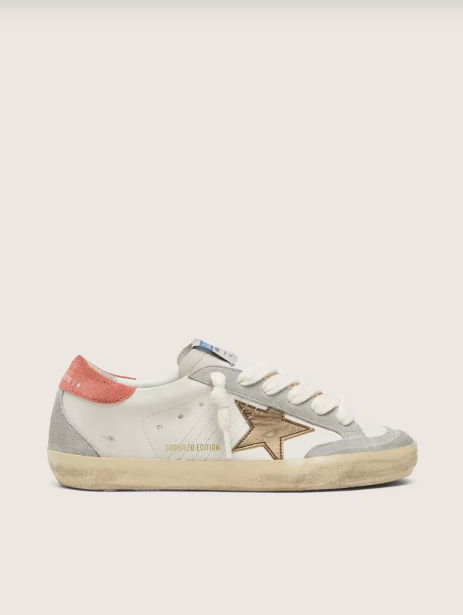 Golden Goose Super-Star LTD in white leather with metallic bronze star