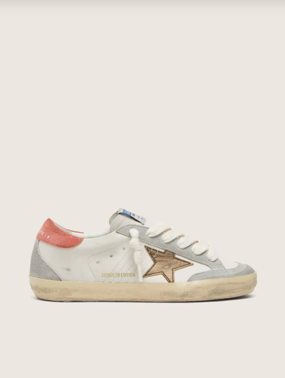Golden Goose Super-Star LTD in white leather with metallic bronze star