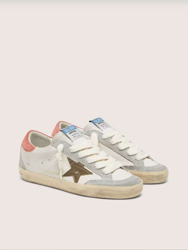 Golden Goose Super-Star LTD in white leather with metallic bronze star