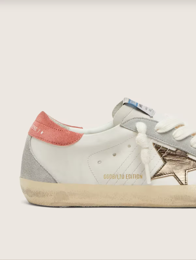 Golden Goose Super-Star LTD in white leather with metallic bronze star