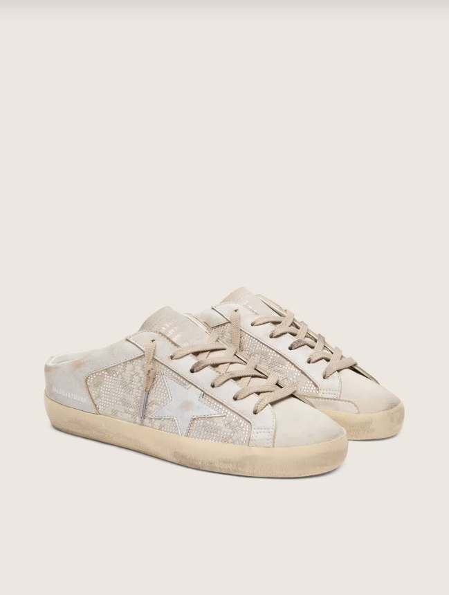 Golden Goose Super-Star Sabots LTD in Swarovski with metallic silver leather star