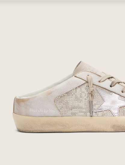 Golden Goose Super-Star Sabots LTD in Swarovski with metallic silver leather star