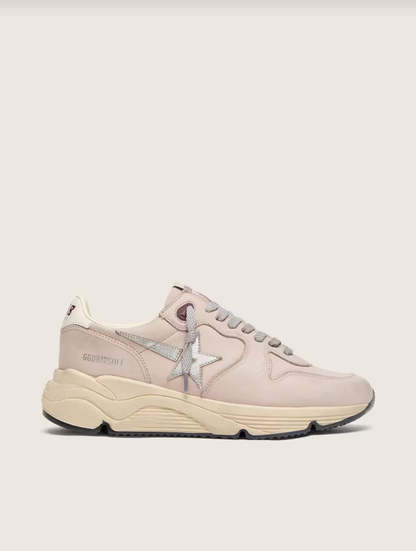 Golden Goose Running Sole in powder-pink leather with silver star