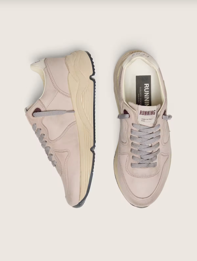 Golden Goose Running Sole in powder-pink leather with silver star