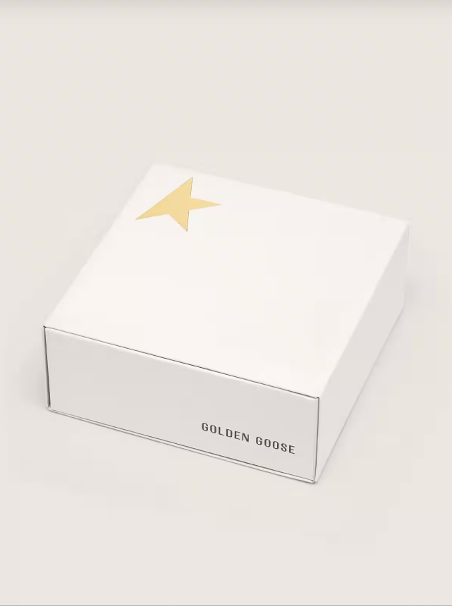 Golden Goose Gold-colored Lurex laces with contrasting white logo
